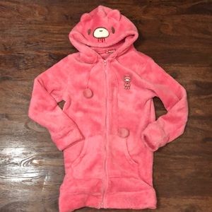 Gloomy Bear pink fuzzy hoodie **RARE**